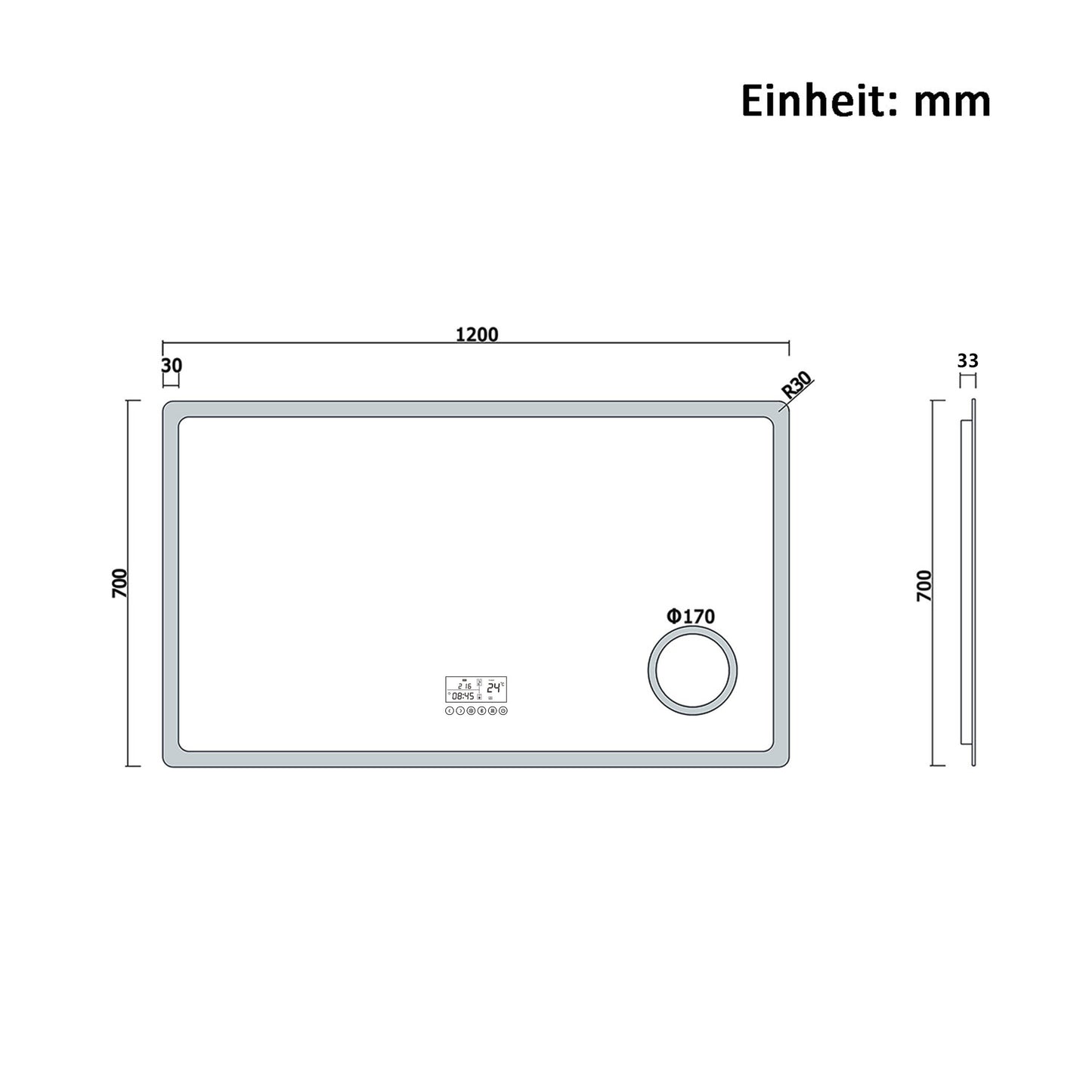 120x70cm LED Badspiegel mit Bluetooth,Touch und 3x Vergrößernder Kosmetikspiegel,Badspiegel mit Beleuchtung,Beschlagfrei,Badezimmerspiegel mit 3 Lichtfarbe 2700-6500K Dimmbar,IP44