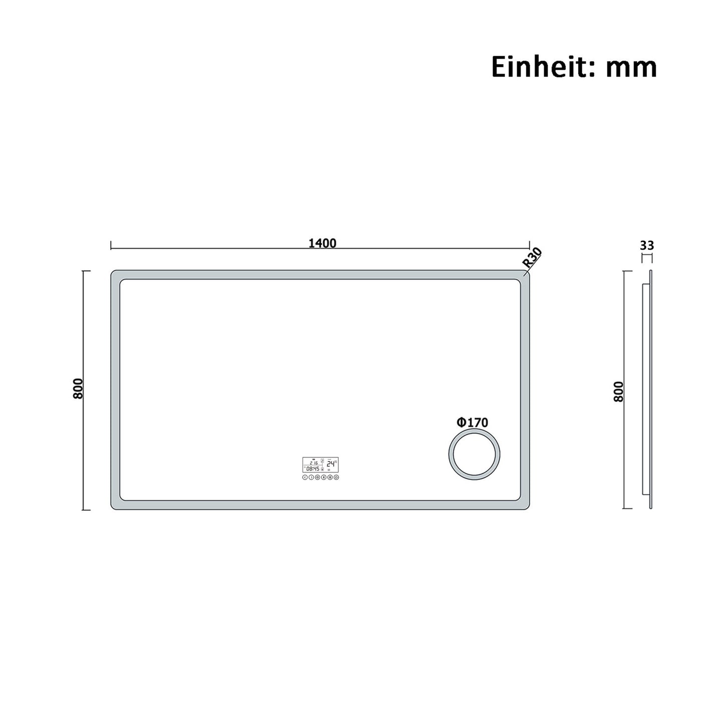 140x80cm LED Badspiegel mit Bluetooth,Touch und 3x Vergrößernder Kosmetikspiegel,Badspiegel mit Beleuchtung,Beschlagfrei,Badezimmerspiegel mit 3 Lichtfarbe 2700-6500K Dimmbar,IP44