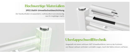 Design Handtuchwärmer Badheizung Handtuchtrockner Badheizkörper Weiss
