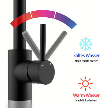 AICA Küchenarmatur mit ausziehbarem Auslauf, 360° Drehbar, 3 Modi – Edelstahl in verschiedenen Farben