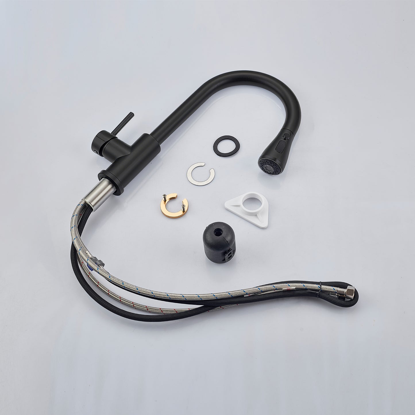 AICA Küchenarmatur mit ausziehbarem Auslauf, 360° Drehbar, 3 Modi – Edelstahl in verschiedenen Farben