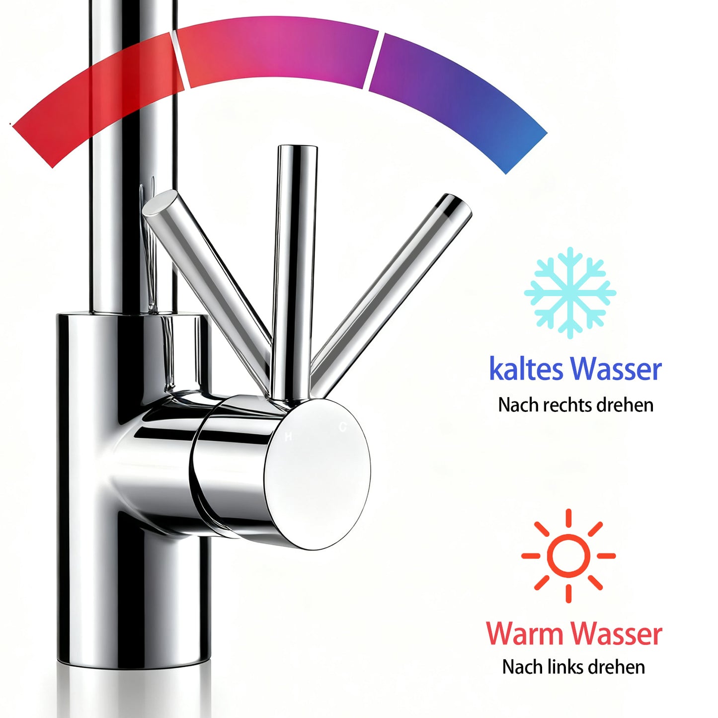 AICA Küchenarmatur mit ausziehbarem Auslauf, 360° Drehbar, 3 Modi – Edelstahl in verschiedenen Farben