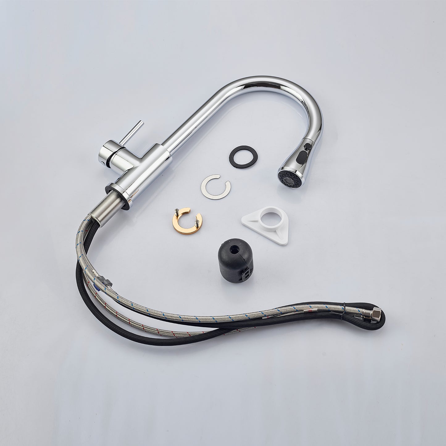 AICA Küchenarmatur mit ausziehbarem Auslauf, 360° Drehbar, 3 Modi – Edelstahl in verschiedenen Farben