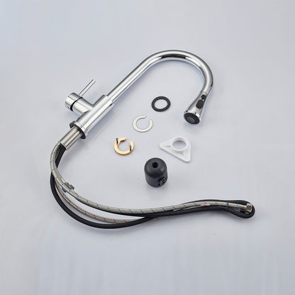 AICA Küchenarmatur mit ausziehbarem Auslauf, 360° Drehbar, 3 Modi – Edelstahl in verschiedenen Farben