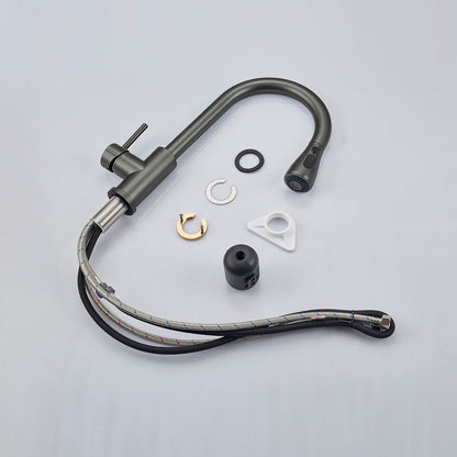 AICA Küchenarmatur mit ausziehbarem Auslauf, 360° Drehbar, 3 Modi – Edelstahl in verschiedenen Farben