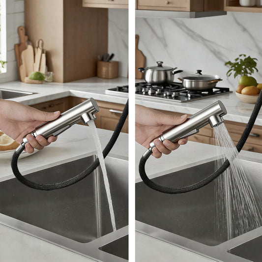 AICA Hochdruck Küchenmischbatterie aus 304 Edelstahl – Ausziehbare Brause & 2 Sprühfunktionen, versch. Farben