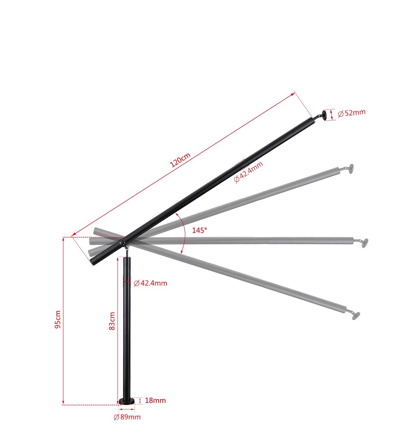 Brüstung Handläufe Geländersysteme Geländer Schwarz aus Edelstahl 304