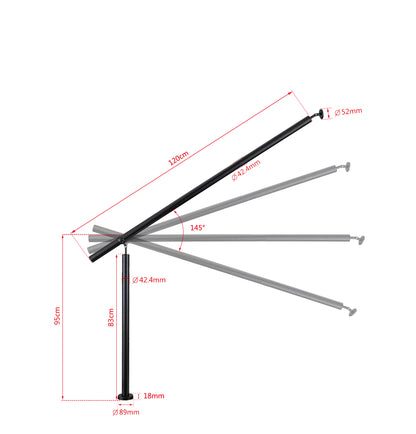 Brüstung Handläufe Geländersysteme Geländer Schwarz aus Edelstahl 304