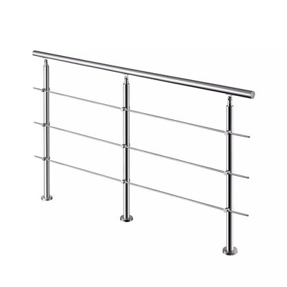 Brüstung Handläufe und Geländersysteme Geländer 3 Querstäbe Treppengeländer Edelstahl Handlauf Balkongeländer