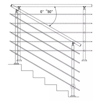 Brüstung Handläufe und Geländersysteme Geländer 3 Querstäbe Treppengeländer Edelstahl Handlauf Balkongeländer