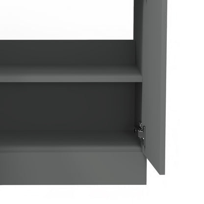 Badmöbel Set 50 cm Anthrazit  Waschbecken mit Unterschrank Waschtisch Keramikbecken Freistehend