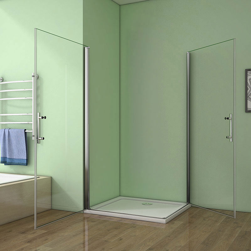 90x90 80x80 Eckeinstieg Eckdusche Duschkabine Glas