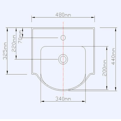 50*70 cm Spiegel mit Ablage Teakholz