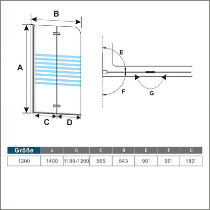 Duschabtrennung Badewannenaufsatz Glas