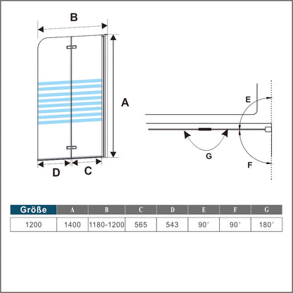 Duschkabine Badewannenaufsatz Glas