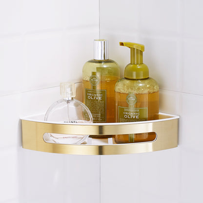 Duschablage mit 2 Haken, Duschkorb KLEBEN oder Bohren, Eckregal Rechteckig/Rechteckig, Schwarz