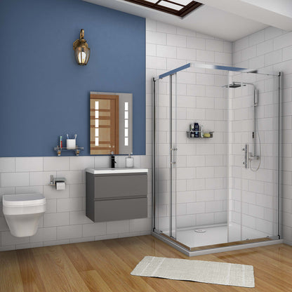 Badmöbel Set CARMEN 50 cm Anthrazit Waschbecken mit Unterschrank Waschtisch Keramikbecken