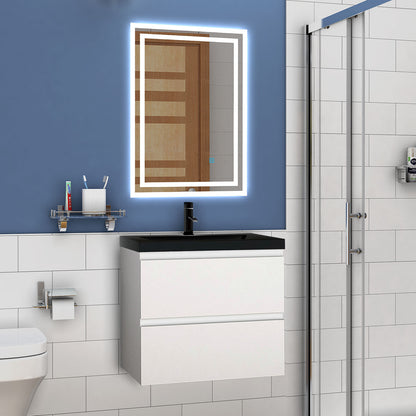 Waschtisch mit Unterschrank 60 cm Badmöbel Set mit Waschbecken Gäste WC Weiß Matt