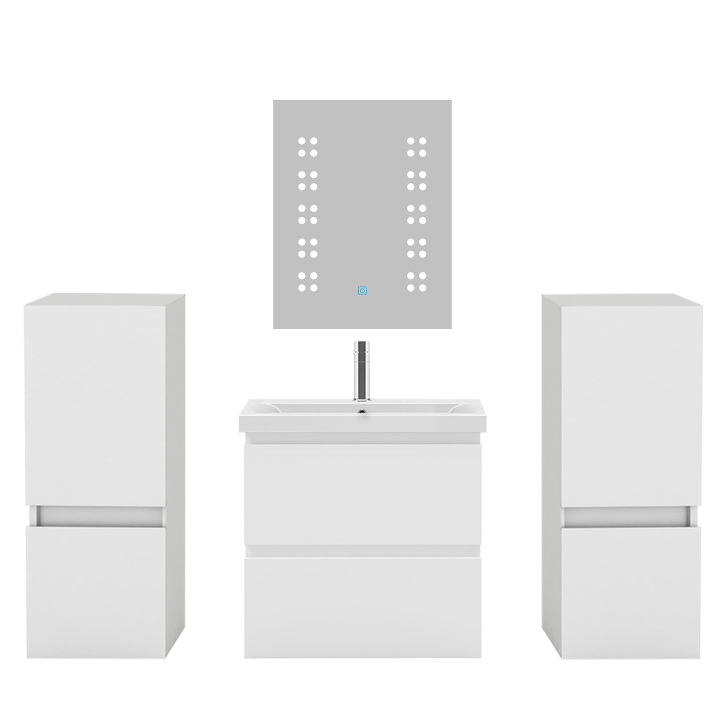 Hochschrank 83-130 cm Hängeschrank Badschrank Badezimmerschrank Weiß Matt