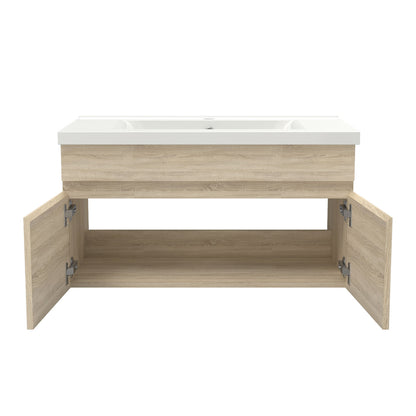 Badmöbel Set 80 cm Badezimmer Waschtisch mit Unterschrank Weiß Matt/Eiche Matt