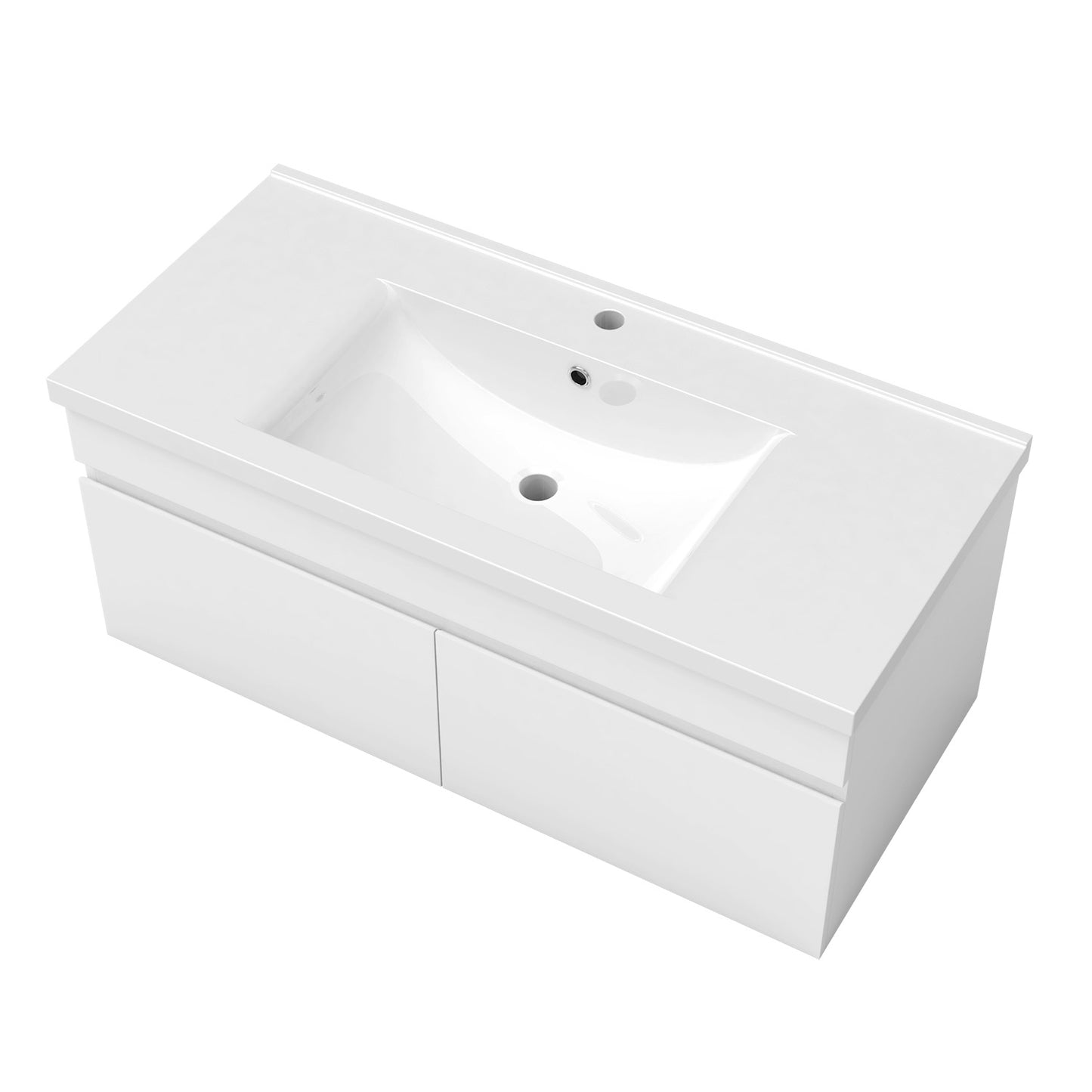 Badmöbel Set 100cm Badezimmer Waschtisch mit Unterschrank Weiß/Anthrazit/Eiche