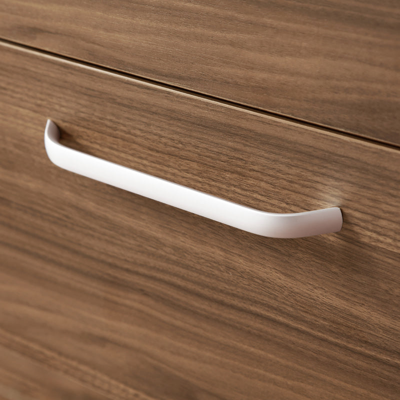 Badmöbel Set 60 cm Weiß/Walnuss Waschbecken mit Unterschrank Waschtisch Keramikbecken