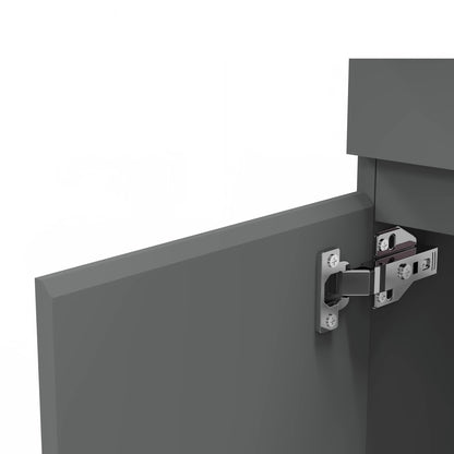 Badmöbel Set 50 cm Anthrazit  Waschbecken mit Unterschrank Waschtisch Keramikbecken Freistehend