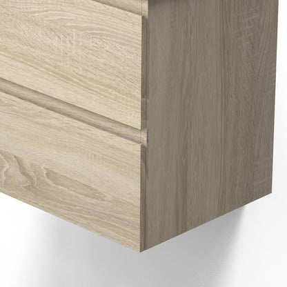 Badmöbel Set CARMEN 50 cm Eiche Natur Waschbecken mit Unterschrank Waschtisch Keramikbecken