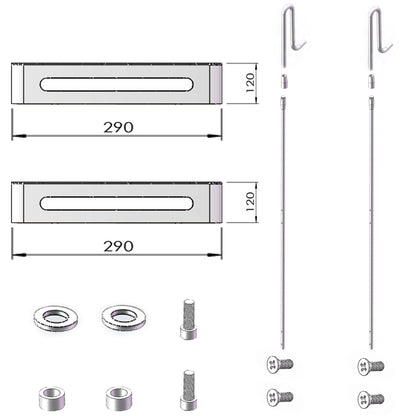 Duschablage mit 2 Haken, Duschkorb KLEBEN oder Bohren, Eckregal Rechteckig/Rechteckig, Schwarz