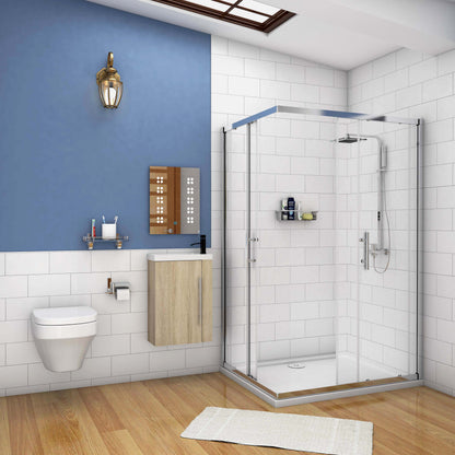 Badmöbel Set ARIEL 45 cm Weiß/Eiche Natur/Anthrazit Waschbecken mit Unterschrank Waschtisch Waschbecken