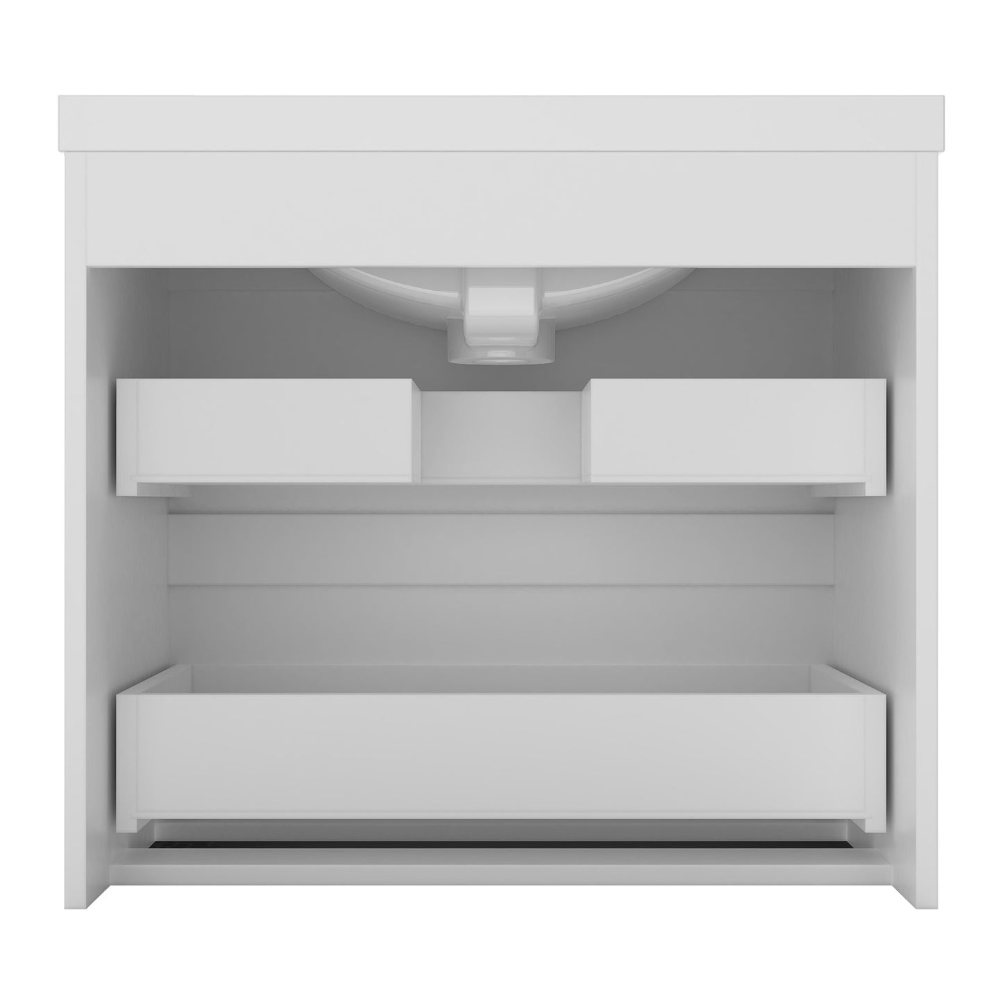 Waschtisch mit Unterschrank 60 cm Badmöbel Set mit Waschbecken Gäste WC Weiß Matt