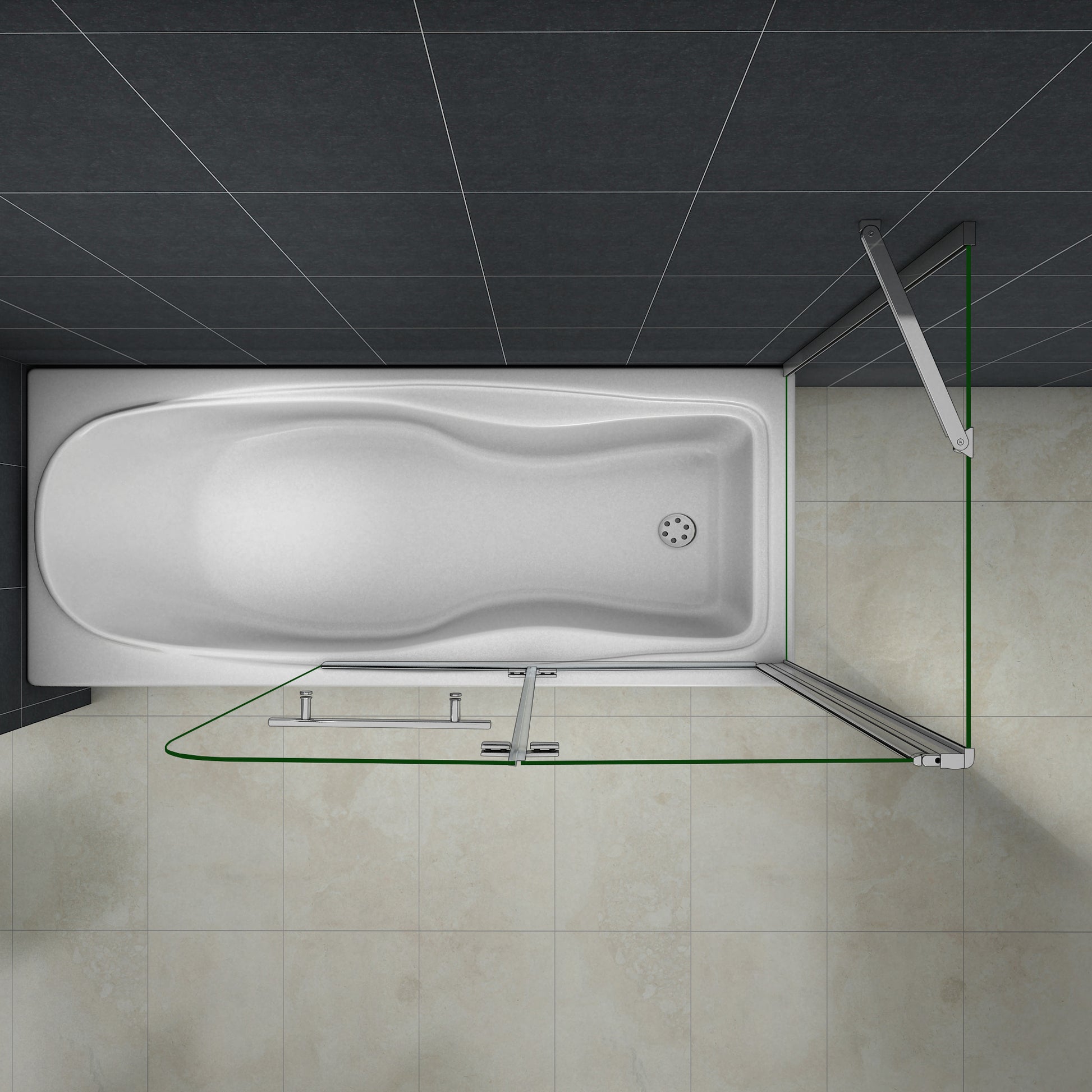 Duschkabine Falttür Drehfalttür Glas