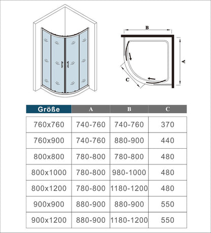 Duschkabine Falttür Drehfalttür Glas