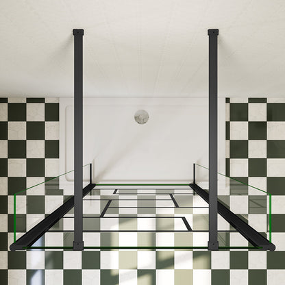 Duschabtrennung Dusche Walk In Duschwand 1200 mm 8mm NANO Glas H.200 cm Industrial Look