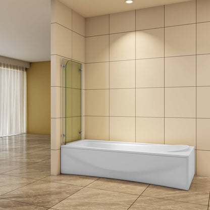 100 cm H.140 cm Falttür 5mm Glas Badewannenfaltwand Badewannenaufsatz