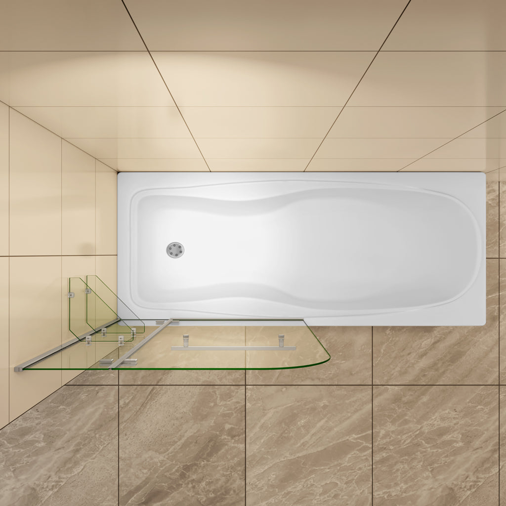 Badewannenaufsatz 100 cm H.140 cm Drehbar schwenkbar 5mm Glas