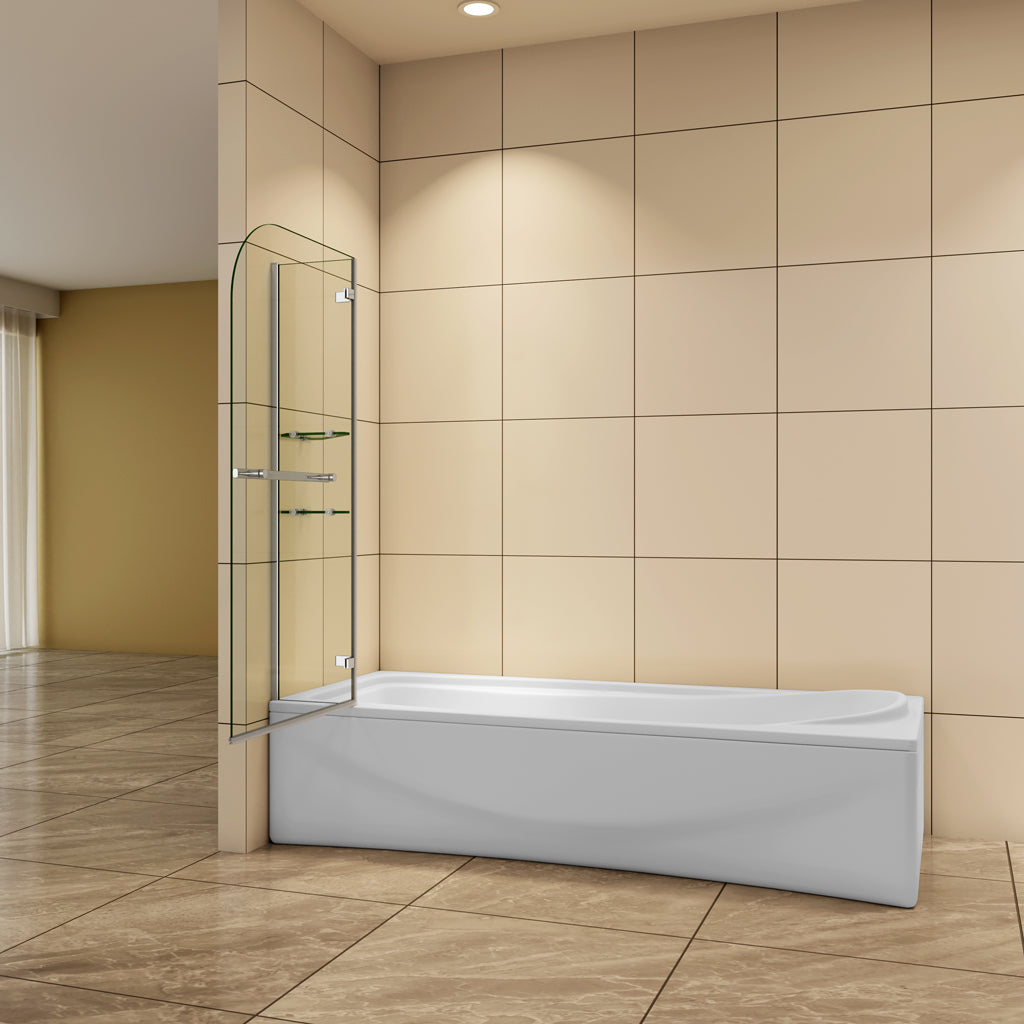 100 cm H.140 cm Drehbar 5mm Glas schwenkbar Badewannenaufsatz