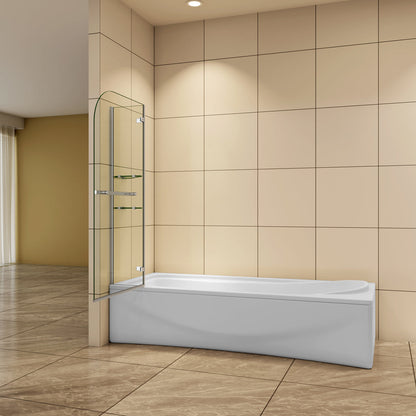 100 cm H.140 cm Drehbar 5mm Glas schwenkbar Badewannenaufsatz