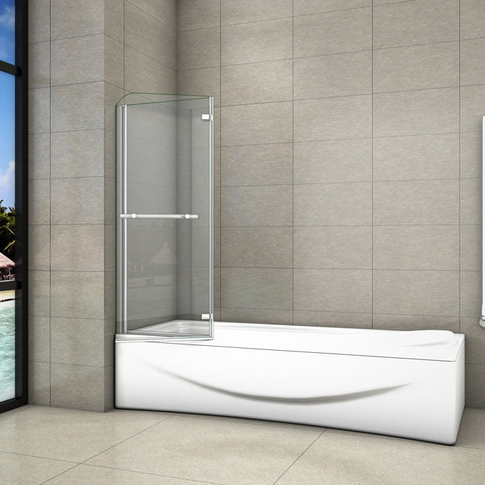 Badewannenaufsatz 100 x H.140 cm Falttür Badewannenfaltwand 6mm NANO Glas