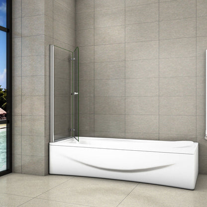 100 cm H.140 cm Falttür 6mm NANO Glas Badewannenfaltwand Badewannenaufsatz