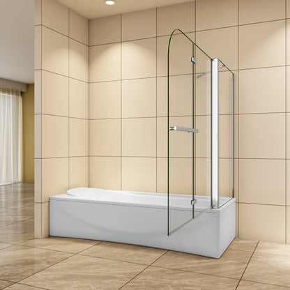 100x70 cm H.140 cm Falttür 6mm NANO Glas Badewannenfaltwand Badewannenaufsatz