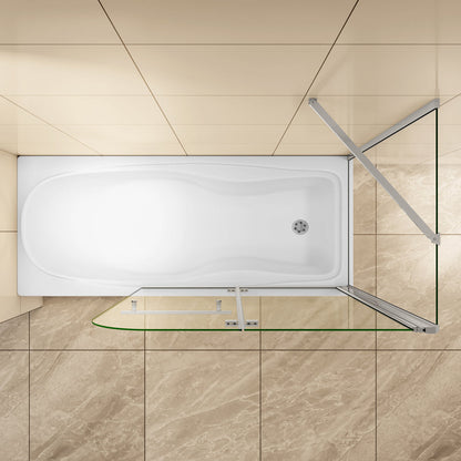 Badewannenaufsatz 100x70 cm Falttür Stützstange 6mm NANO Glas Aica