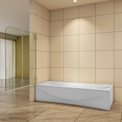 Badewannenaufsatz 110 cm H.140 cm Falttür Badewannenfaltwand 5mm Glas