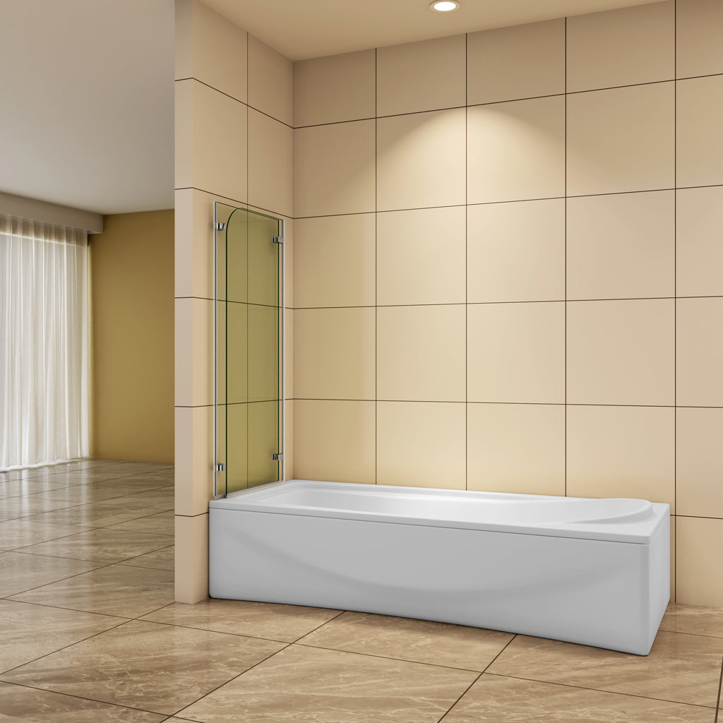 110 cm H.140 cm Falttür 5mm Glas Badewannenfaltwand Badewannenaufsatz