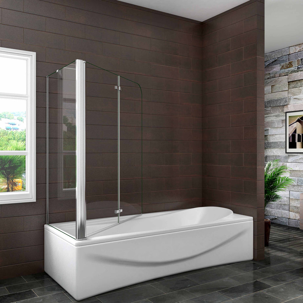 Badewannenaufsatz 110x80 cm H.140 cm Falttür Badewannenfaltwand 6mm NANO Glas