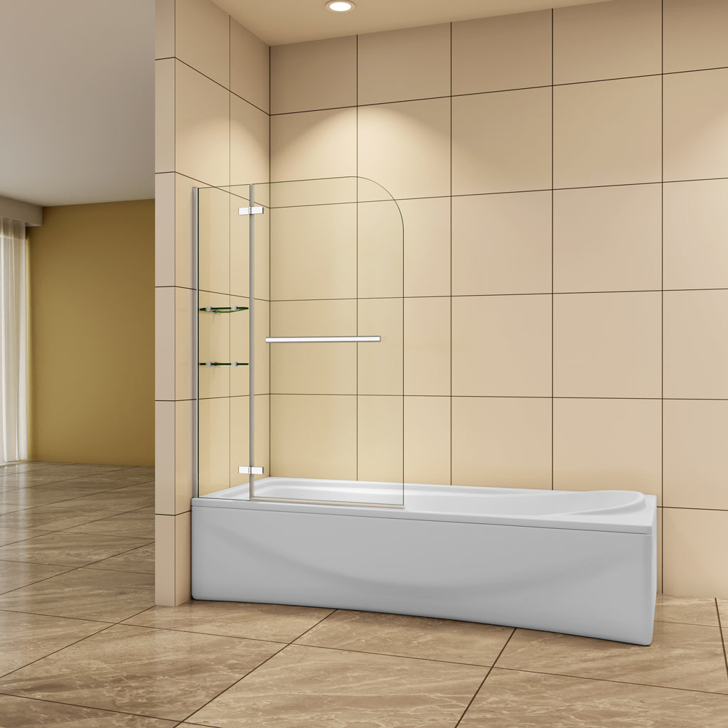 Aica Badewannenaufsatz 120 cm 5mm Glas Drehbar schwenkbar