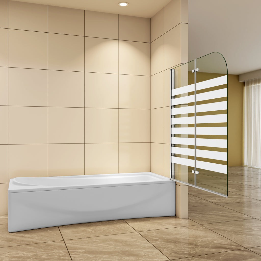 Badewannenaufsatz 120 cm H.140 cm Falttür Badewannenfaltwand 6mm NANO Glas