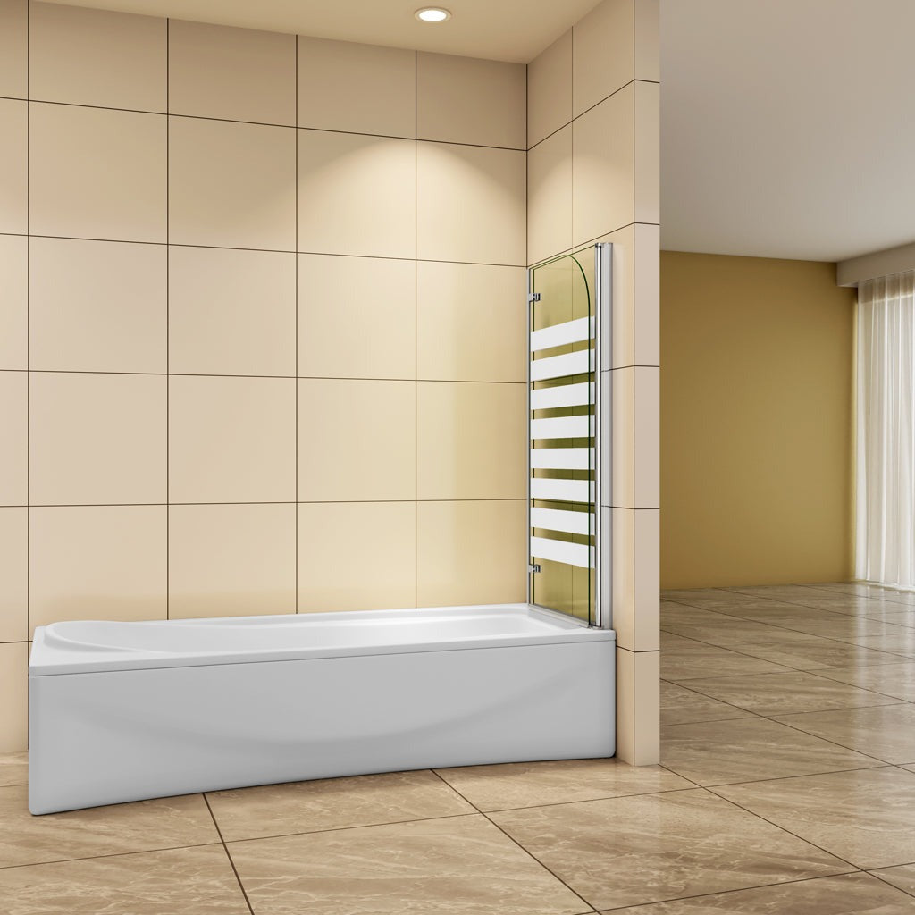 120 x H.140 cm Falttür 6mm NANO Glas Badewannenfaltwand Badewannenaufsatz