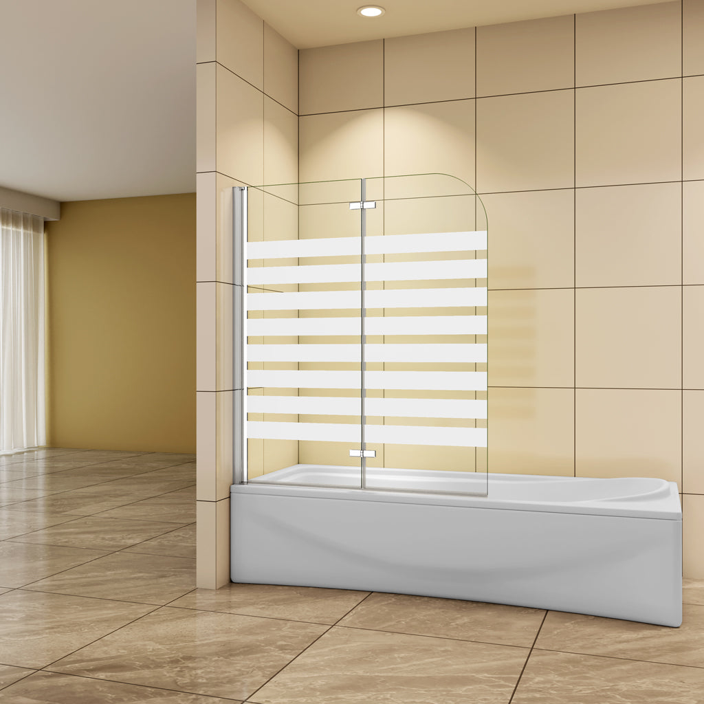 Aica Badewannenaufsatz 120 cm 6mm NANO Glas Falttür Badewannenfaltwand H.140 cm