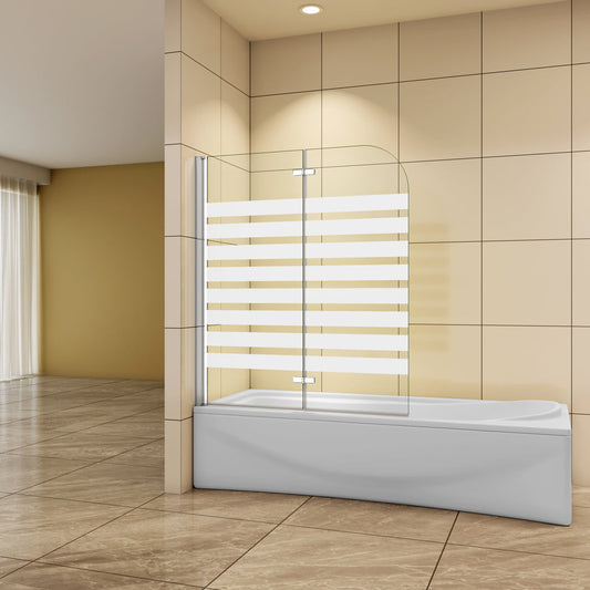 Aica Badewannenaufsatz 120 cm 6mm NANO Glas Falttür Badewannenfaltwand H.140 cm